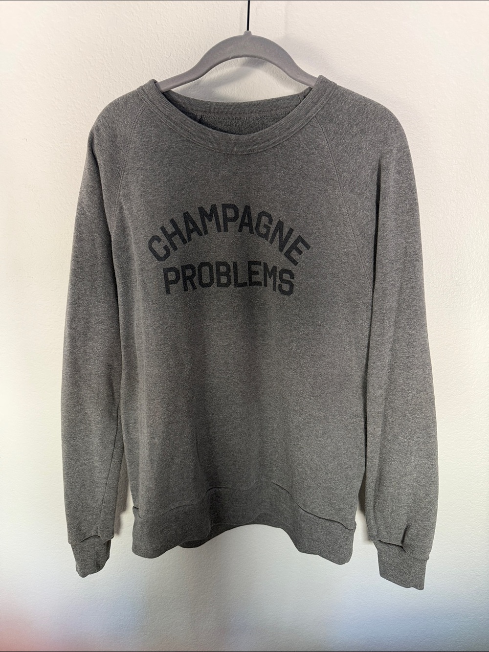 Gray "Champagne Problems" Crewneck Sweatshirt - Men's Sweater